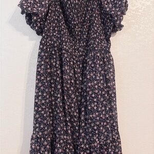 LC Lauren Conrad Navy Dress with Pink Floral Print- never worn